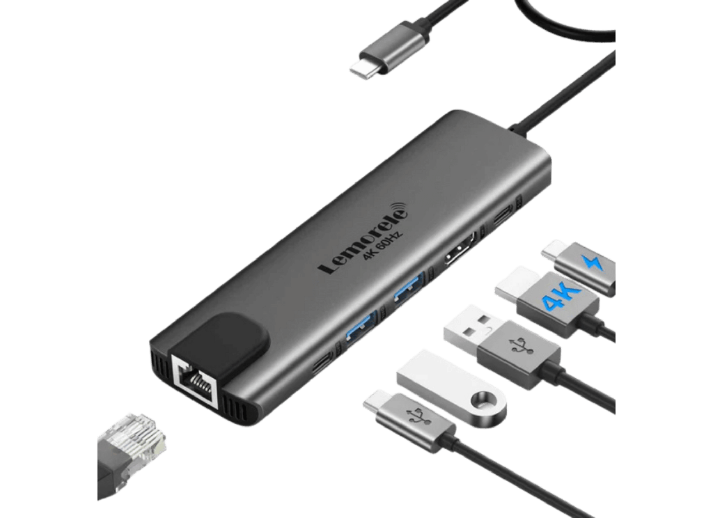 Lemorele TC44L USB-C 6-in-1 Hub with 4K HDMI & Gigabit LAN